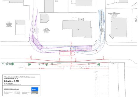 Schleppkurvenplan der vorgesehen